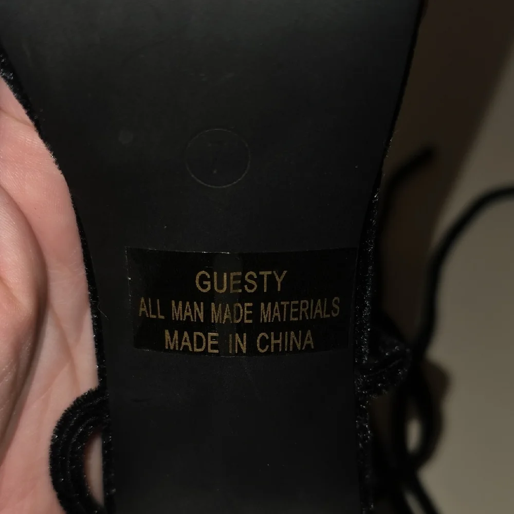 Lulus Guesty Black Velvet Lace Up Ankle Tie High Chunky Heel Size 7 Whimsigoth